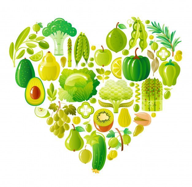 Monsoon heart health diet tips for cardiac patients with fresh fruits and vegetables illustration