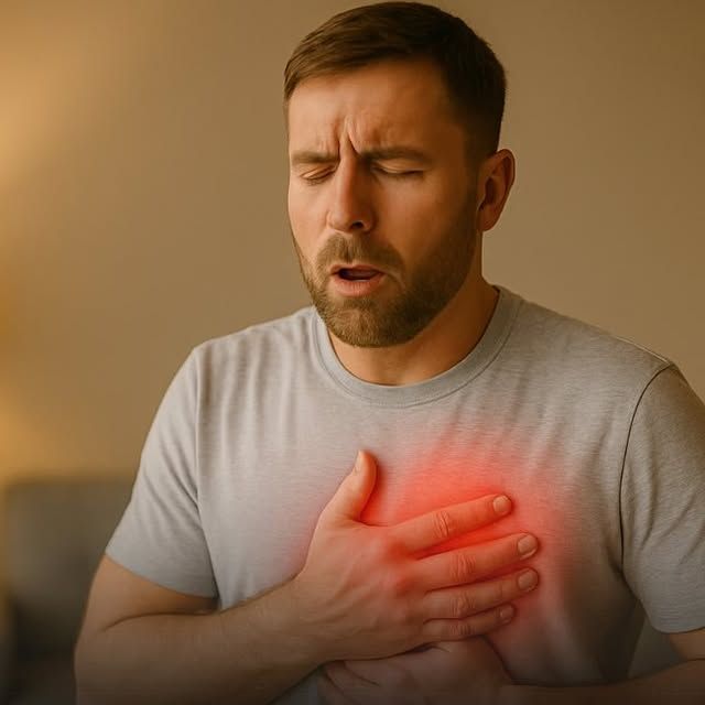 Early warning signs of heart disease including chest pain, breathlessness and fatigue