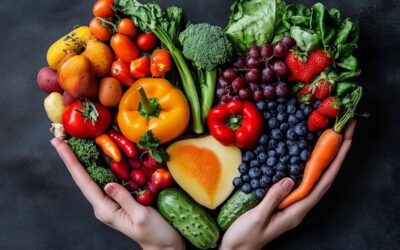 Heart healthy diet foods including fruits vegetables nuts whole grains and healthy fats