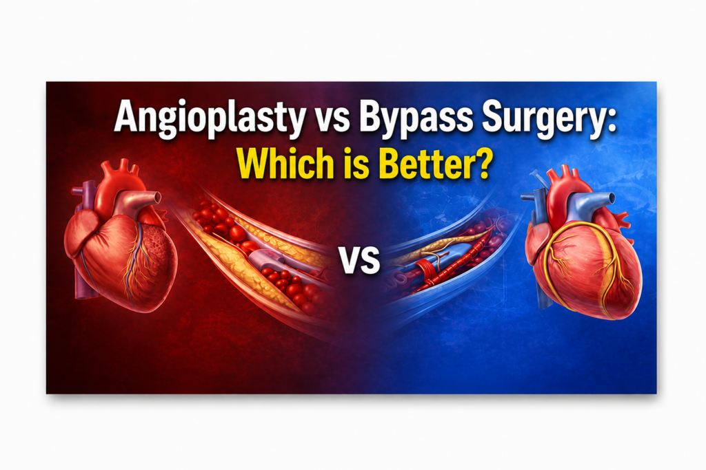 Angioplasty vs bypass surgery comparison for heart blockage treatment